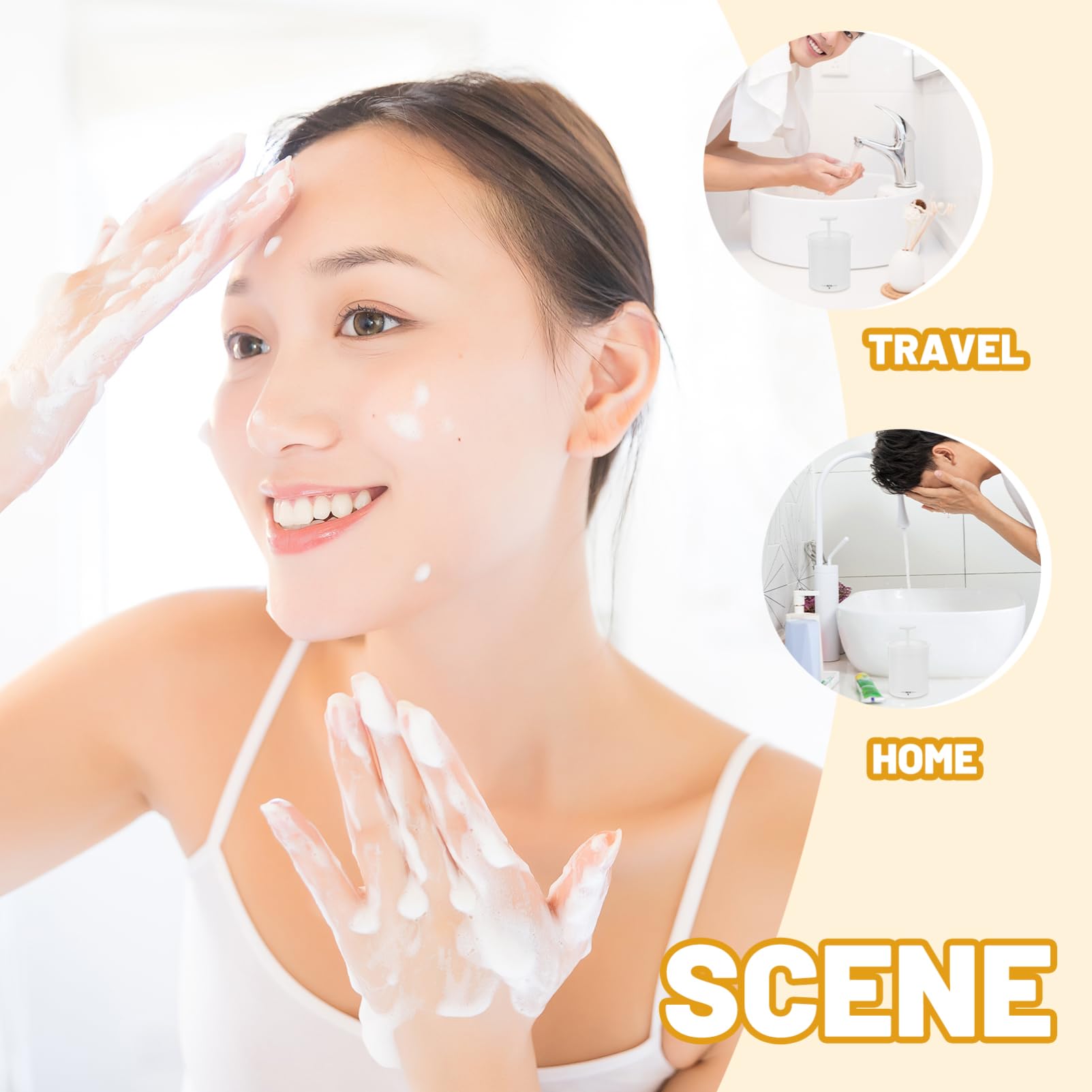 2PCS Facial Foam Maker Machine - Bubble Foam Cup for Deep Cleansing, Skincare & Face Wash - Plastic White | Perfect for Daily Facial Cleansing, Spa & Beauty Routine