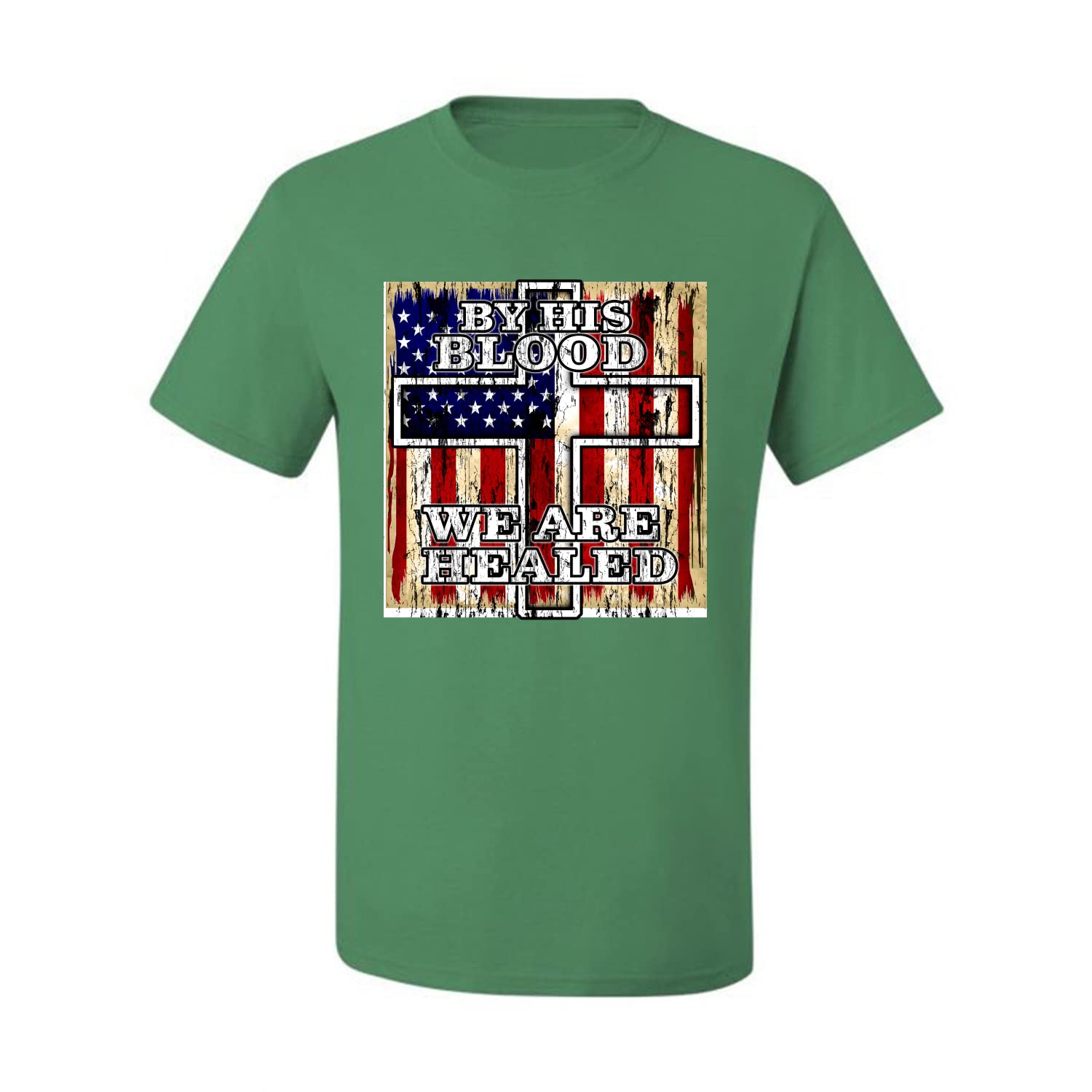 Christian Men's Graphic T-Shirt - By His Blood We Are Healed | Faith Apparel