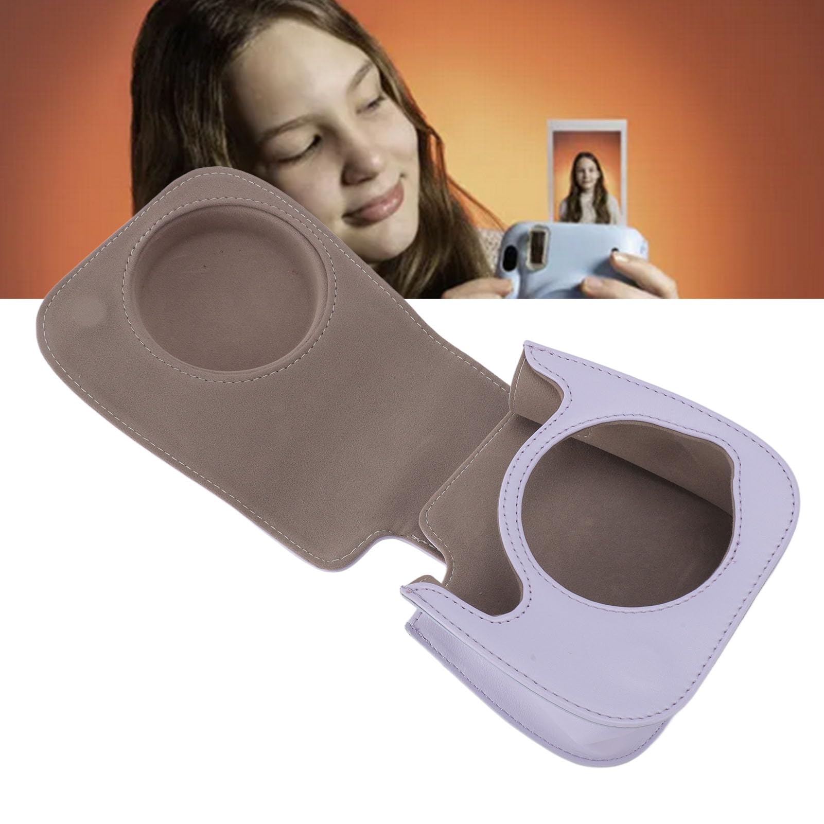 Instax Mini 12 Camera Case Kit with Accessories for Travel & Selfies - Purple