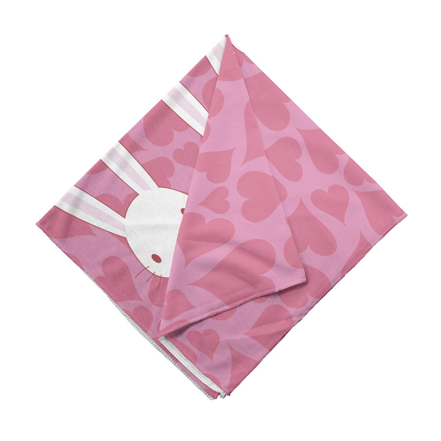 Ambesonne Bunny Bandana - Unisex Head & Neck Scarf with Romantic Couple Bunnies Design - Perfect for Pet Lovers, Outdoor Adventures & Casual Fashion