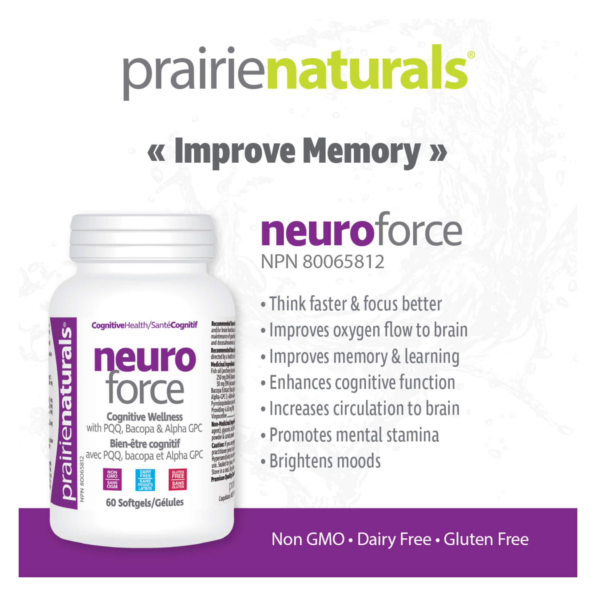 Neuro Force Brain Booster Supplement - Enhance Memory, Focus & Cognitive Performance for Work & Study | Natural Nootropic Formula for Adults