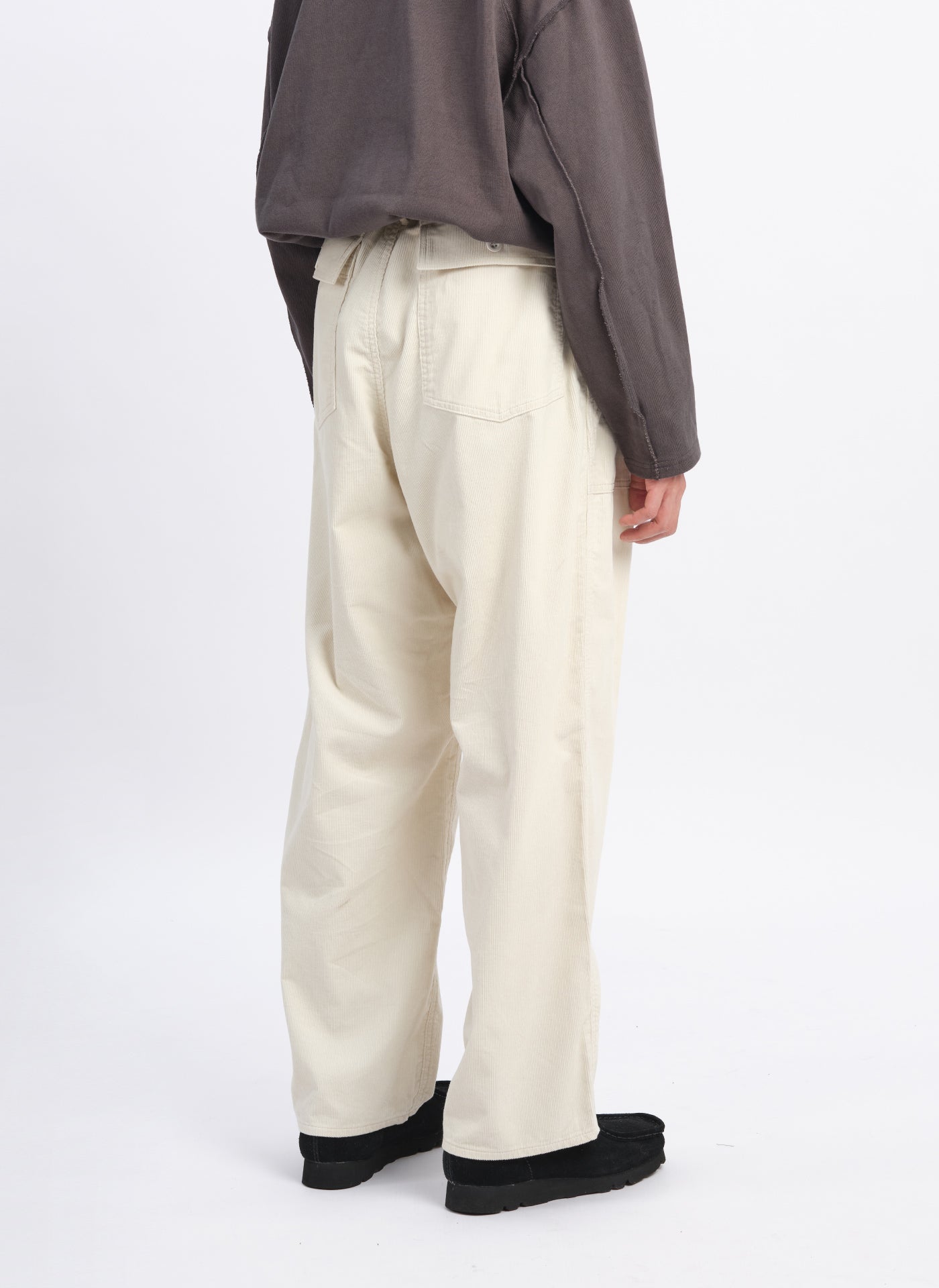 14W Corduroy Wide Tapered Baker Pants for Women - Comfortable High Waisted Casual Trousers for Work, Office & Everyday Wear