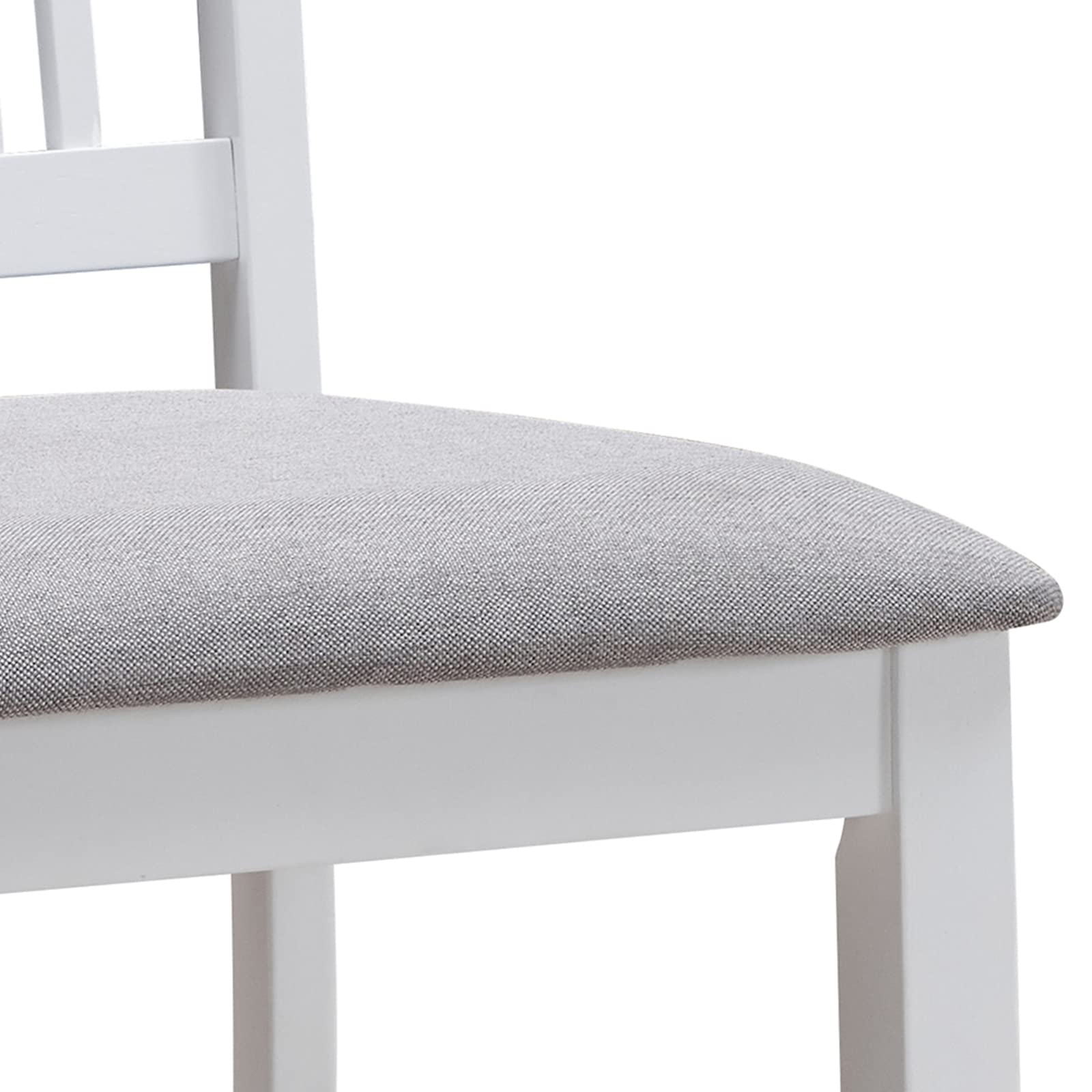 DUHOME 2-Piece Dining Chair Set - Solid Rubber Wood Kitchen Chairs with Comfortable Fabric Seat & Backrest - Armless Modern Dining Room Chairs for Home, Restaurant, Cafe (White) - Perfect for Small Spaces, Breakfast Nooks & Casual Dining Areas