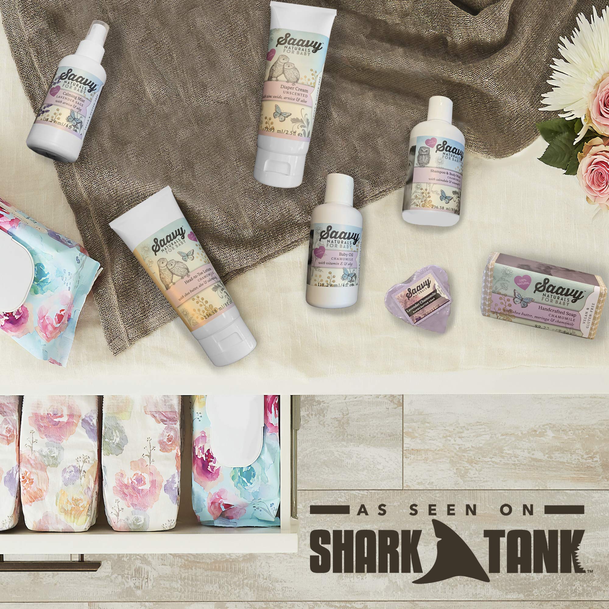 Organic Baby Shower Gift Set - 6-Piece Natural Bath Essentials for Newborns & Infants | Includes Soap Bars, Lotion, Shampoo, Baby Oil, Calming Spray & Diaper Cream | Chamomile Lavender Scented | Perfect New Mom Care Package & Baptism Present