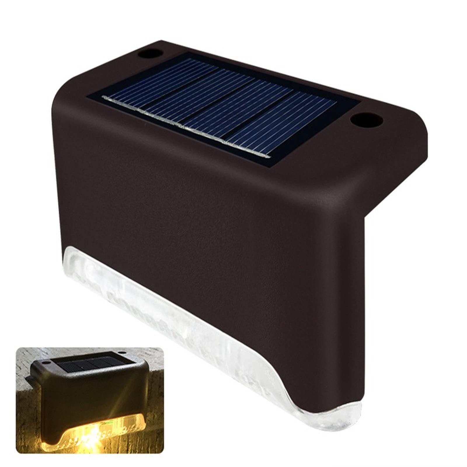 Solar Powered Outdoor Deck Lights - Waterproof LED Step Lights for Stairs, Railings, Fences, Patio & Pathway (Warm White, 2 Pack) - Perfect for Nighttime Safety & Landscape Lighting
