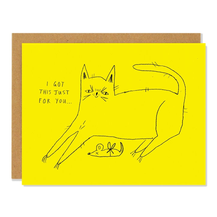 Funny Cat Greeting Card - 'I Got This Just for You' Sarcastic Cat Lover Card | Birthday, Just Because & Stationery Gift for Cat Owners | Perfect for Birthdays, Thank You Notes & Humorous Occasions