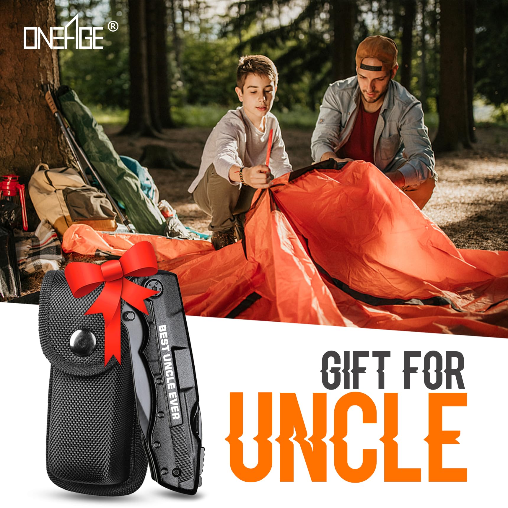 Best Uncle Ever Multitool Knife – Practical Gift for Uncles, Birthday & Christmas Presents from Niece or Nephew – Perfect for Camping, DIY Projects & Everyday Carry (EDC)