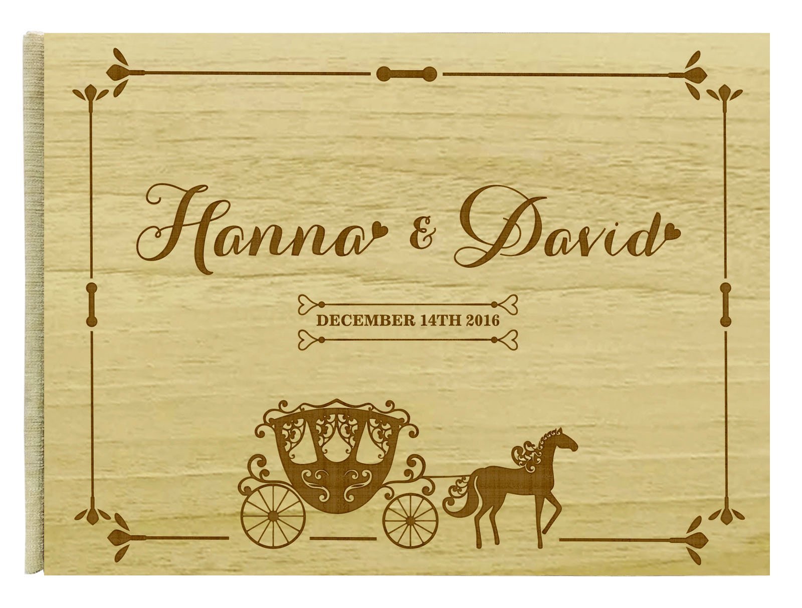 Personalized Rustic Wooden Wedding Guest Book - Engraved Bride & Groom Advice Book with 50 Pages - Perfect for Weddings, Anniversaries & Bridal Showers