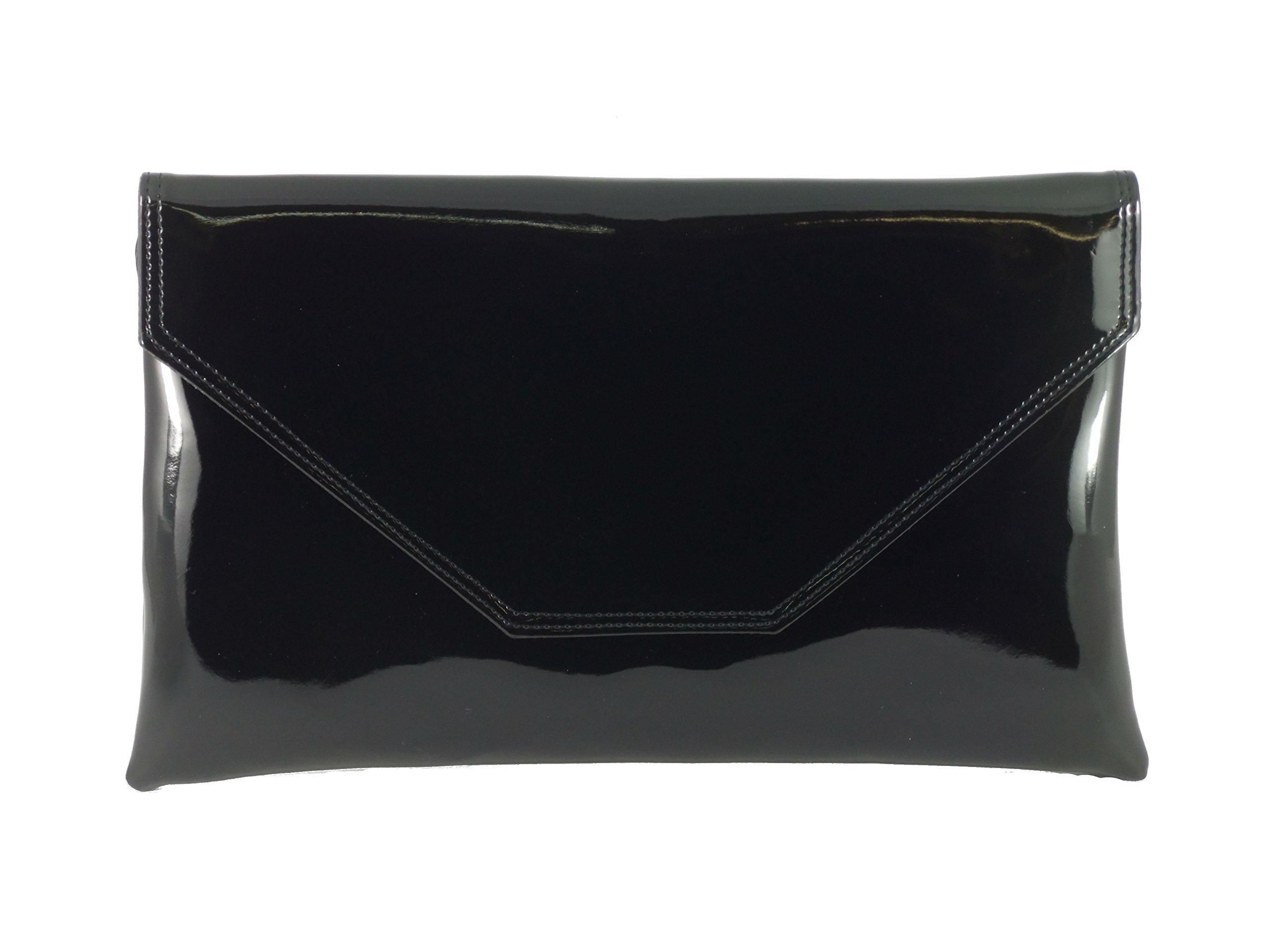 LONI Women's Stylish Large Envelope Patent Leather Clutch Shoulder Bag for Wedding, Party & Prom - Perfect for Evening Events, Date Nights & Formal Occasions