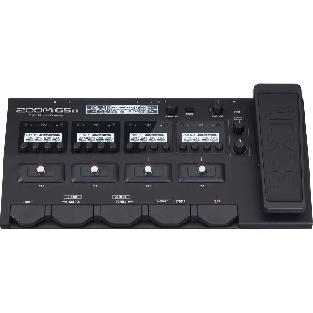 Zoom G5n Guitar Multi-Effects Processor with AKG K240 Studio Headphones & 10ft Instrument Cable Bundle - Perfect for Home Recording, Live Performances & Music Practice