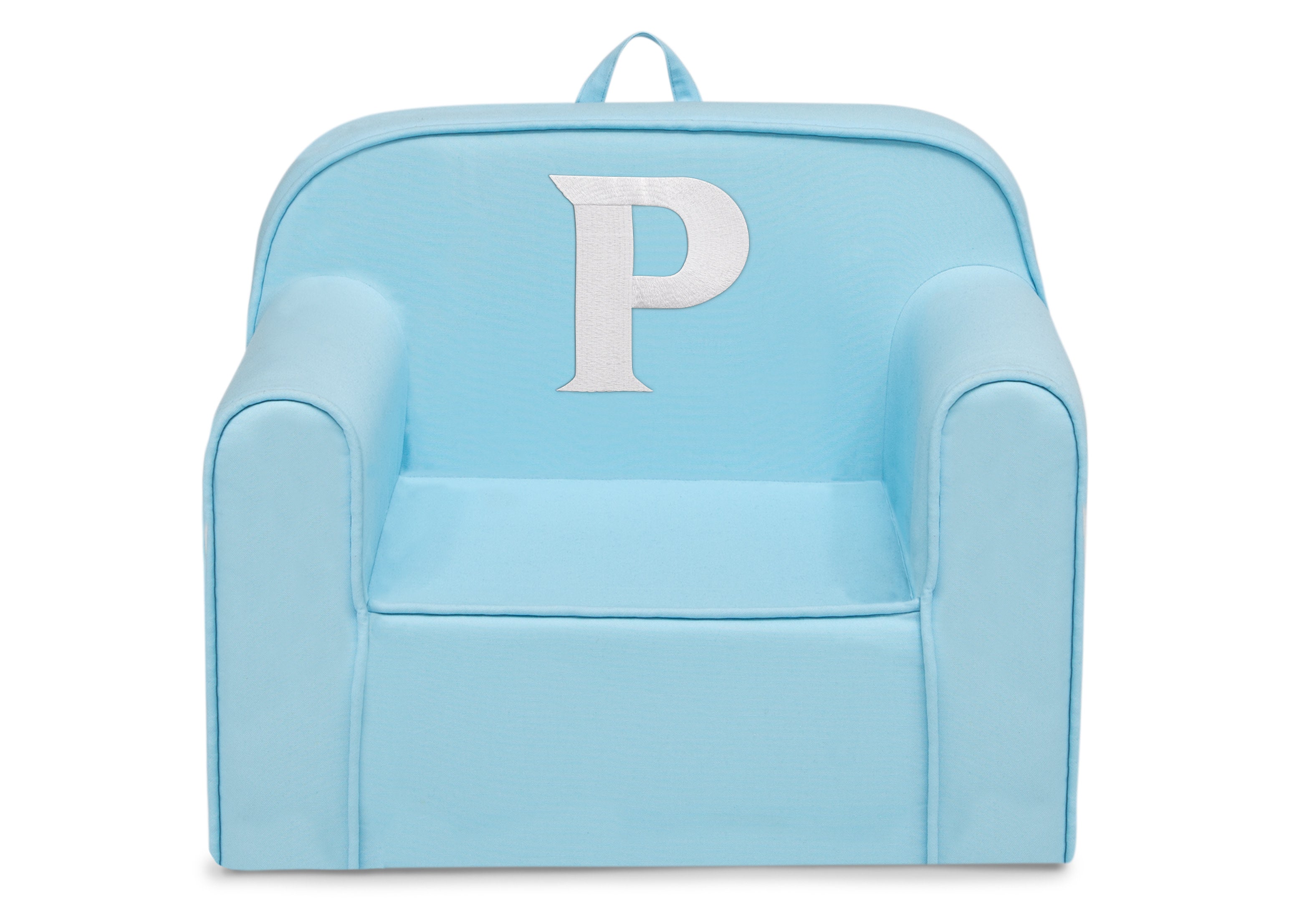 Personalized Monogram Light Blue Cozee Chair - Custom Plush Recliner for Living Room, Nursery & Office - Cozy Reading & Relaxation Seat