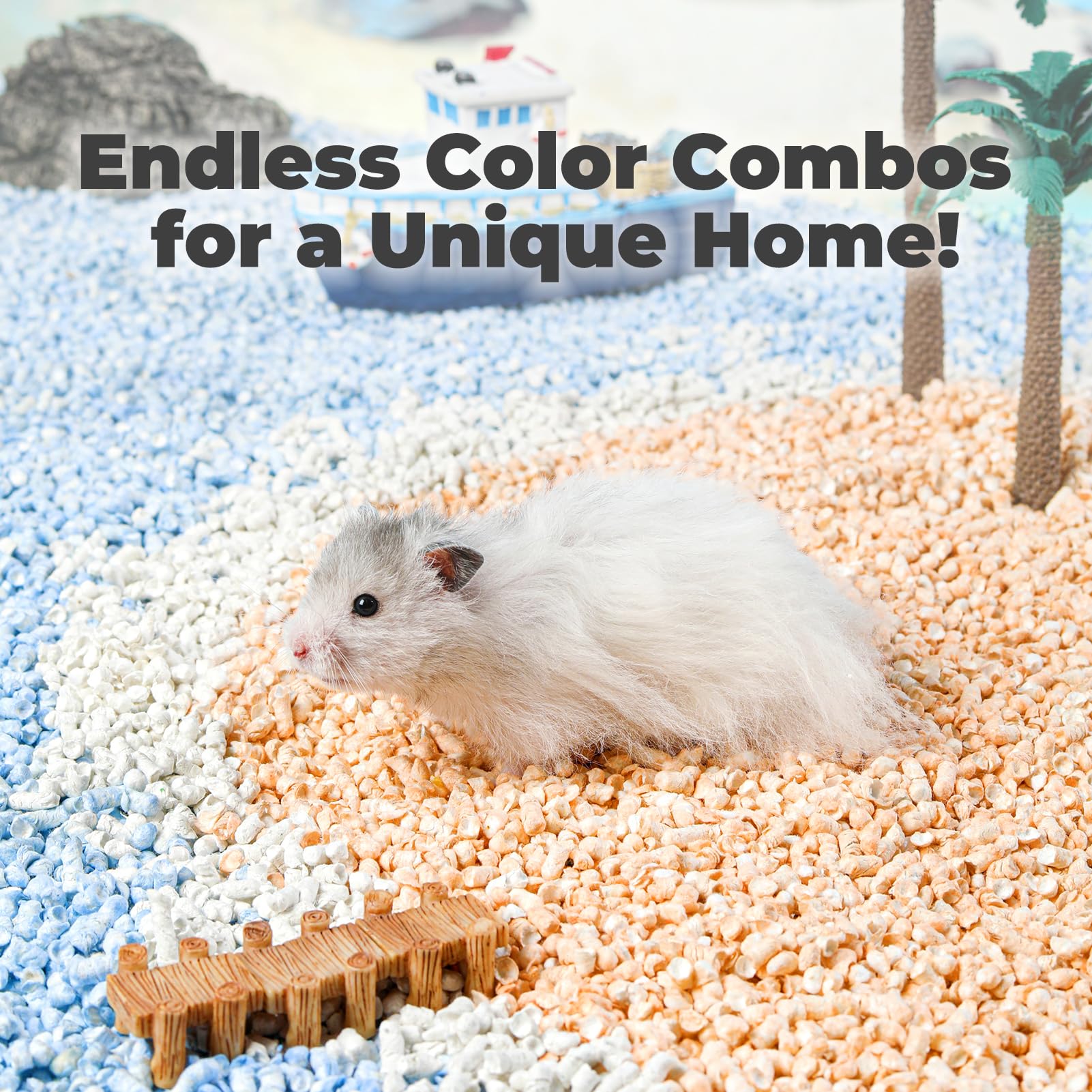 Mini&Moe Natural Paper Pellet Bedding for Guinea Pigs, Rabbits & Hamsters - Odor Control, Super Absorbent, Dust-Free Small Animal Bedding (3.96lb) - Perfect for Cages, Hutches & Indoor Pet Homes