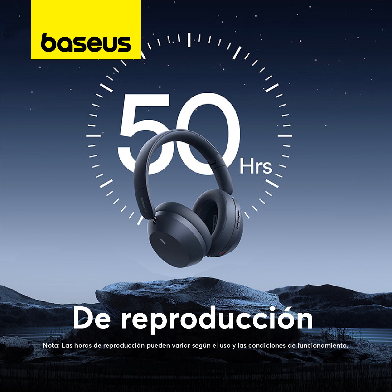 Baseus Bass 35 Max Wireless Bluetooth Headphones with Deep Bass - Gray | Perfect for Gym, Travel & Work from Home
