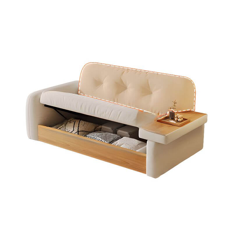 Trendy Solid Color Scratch-Resistant Sofa Couch with Storage - 3-Seater Modern Living Room Furniture for Small Spaces & Apartments