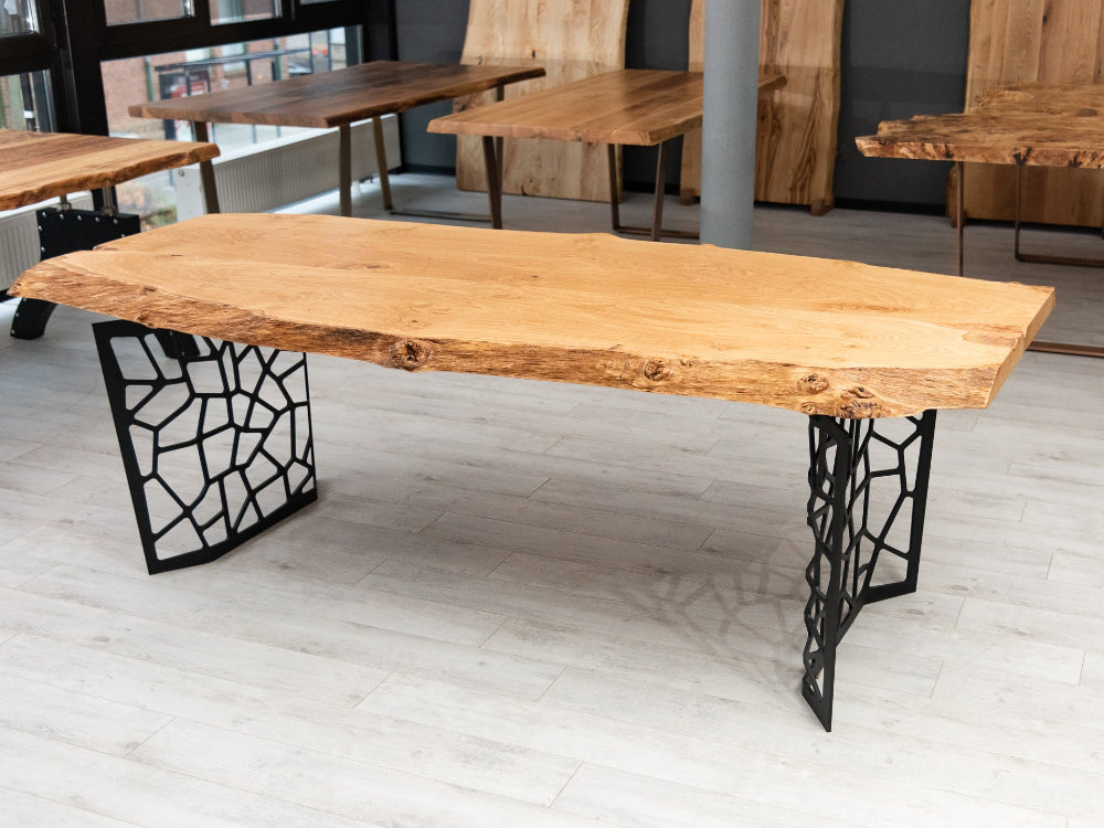 Voronoi Resin Walnut River Dining Table - Modern Wood & Epoxy Live Edge Table for Dining Room, Kitchen, Office - Unique Handmade Home Decor & Furniture