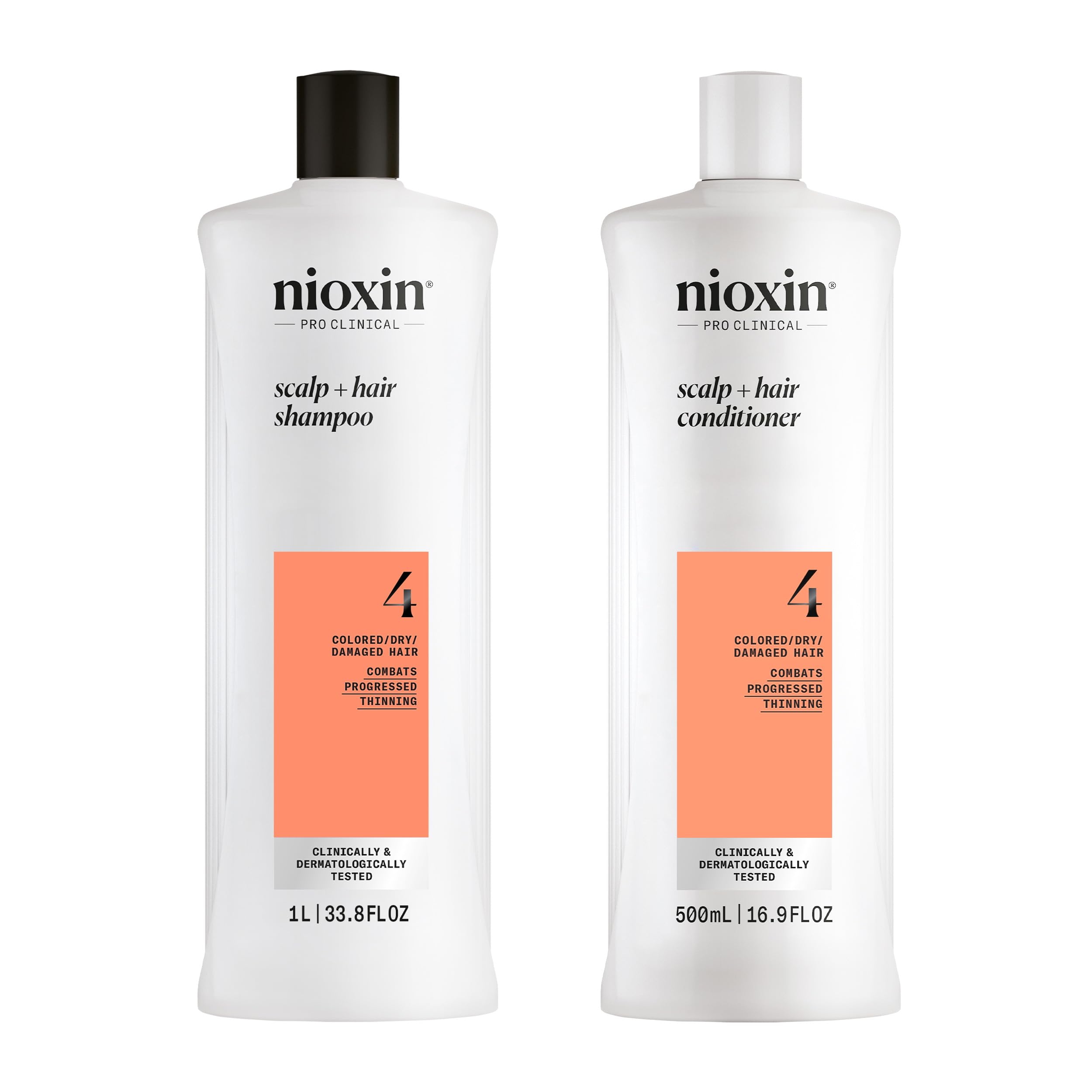 Nioxin System 4 Scalp Cleansing Shampoo & Therapy Conditioner Set for Color-Treated Hair with Thinning - Hair Growth Treatment for Thinning Hair - Perfect for Daily Use at Home & Salon
