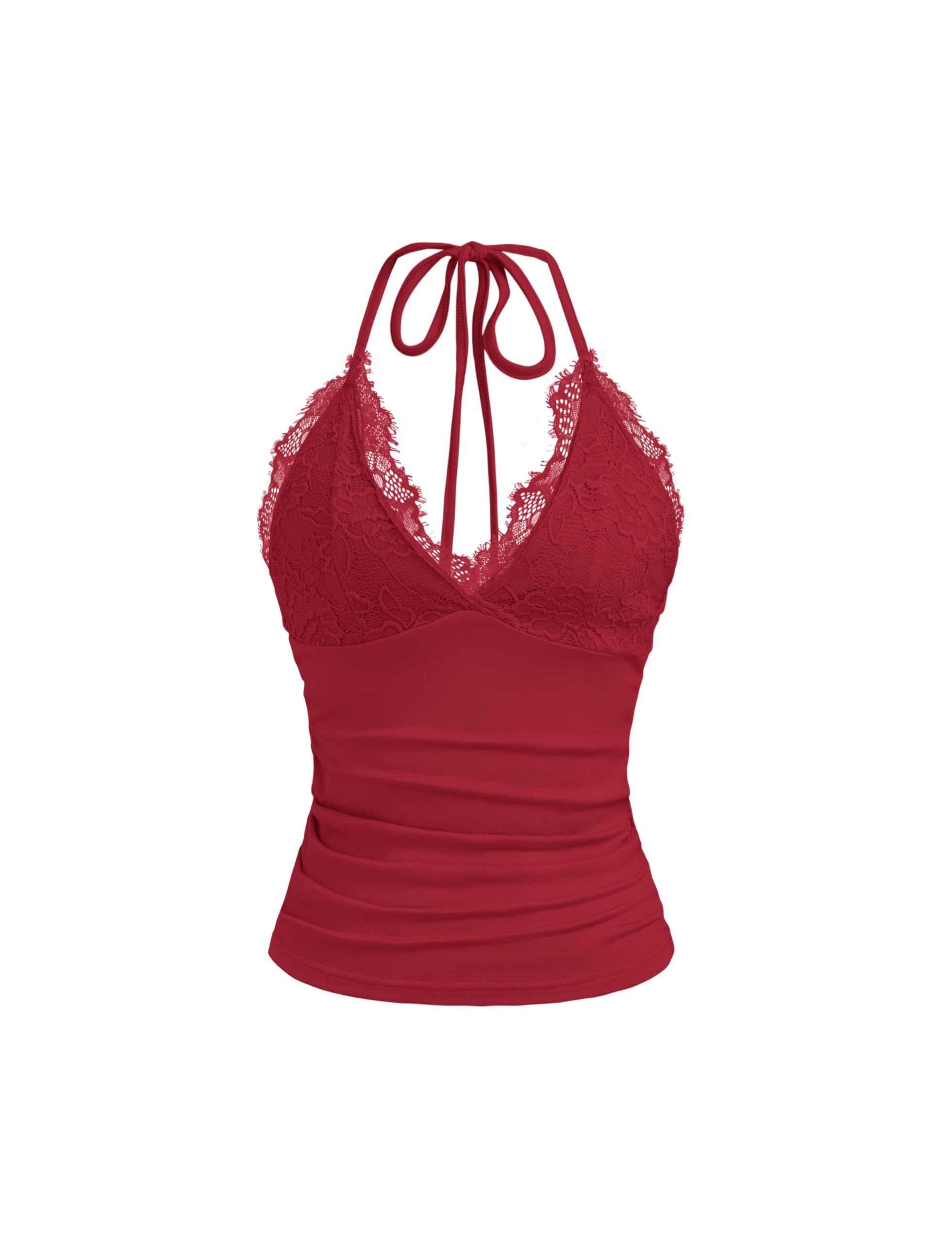 Cider Halter Neckline Solid Backless Crop Top for Women - Sexy Summer Tops, Beachwear, Party Outfits, and Casual Wear