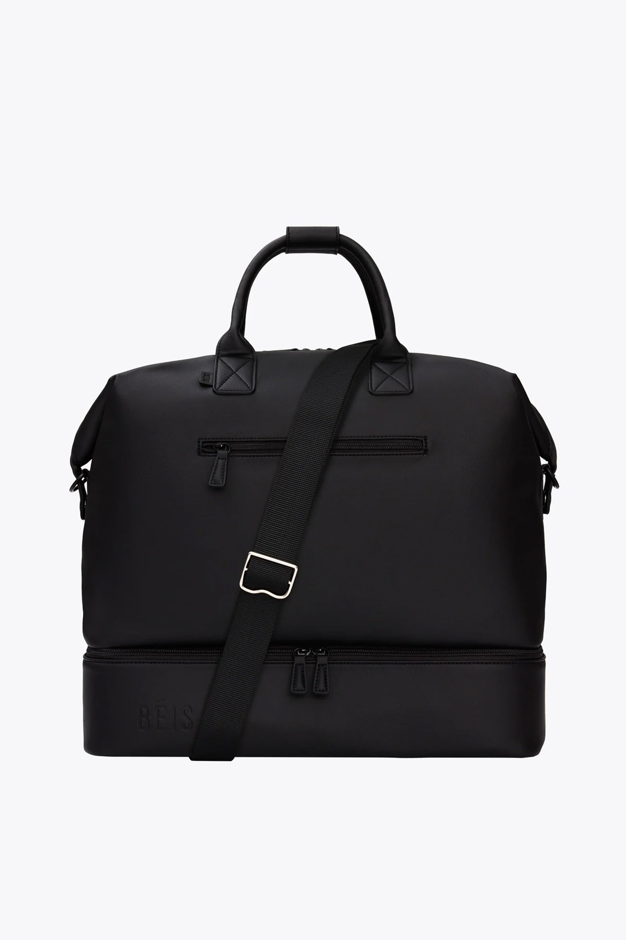 Premium Black Weekender Bag - Stylish & Durable Travel Duffel for Weekend Getaways, Gym, or Business Trips