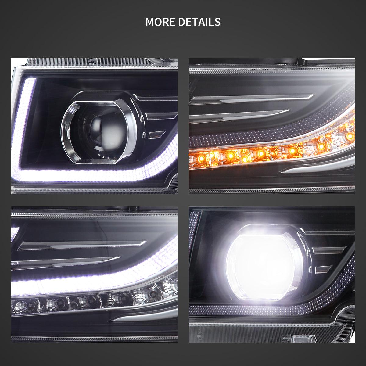 High-Performance LED Headlight Assembly Dual Beam Projector with Grille for 2007-2015 Toyota FJ Cruiser XJ10 - Upgrade Your Off-Road Lighting for Night Adventures & Trail Driving