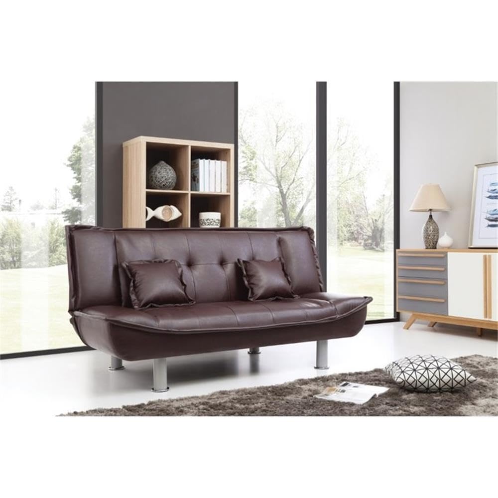 Glory Furniture Lionel Faux Leather Sleeper Sofa Bed - Burgundy Red Convertible Couch for Living Room, Guest Room & Small Spaces