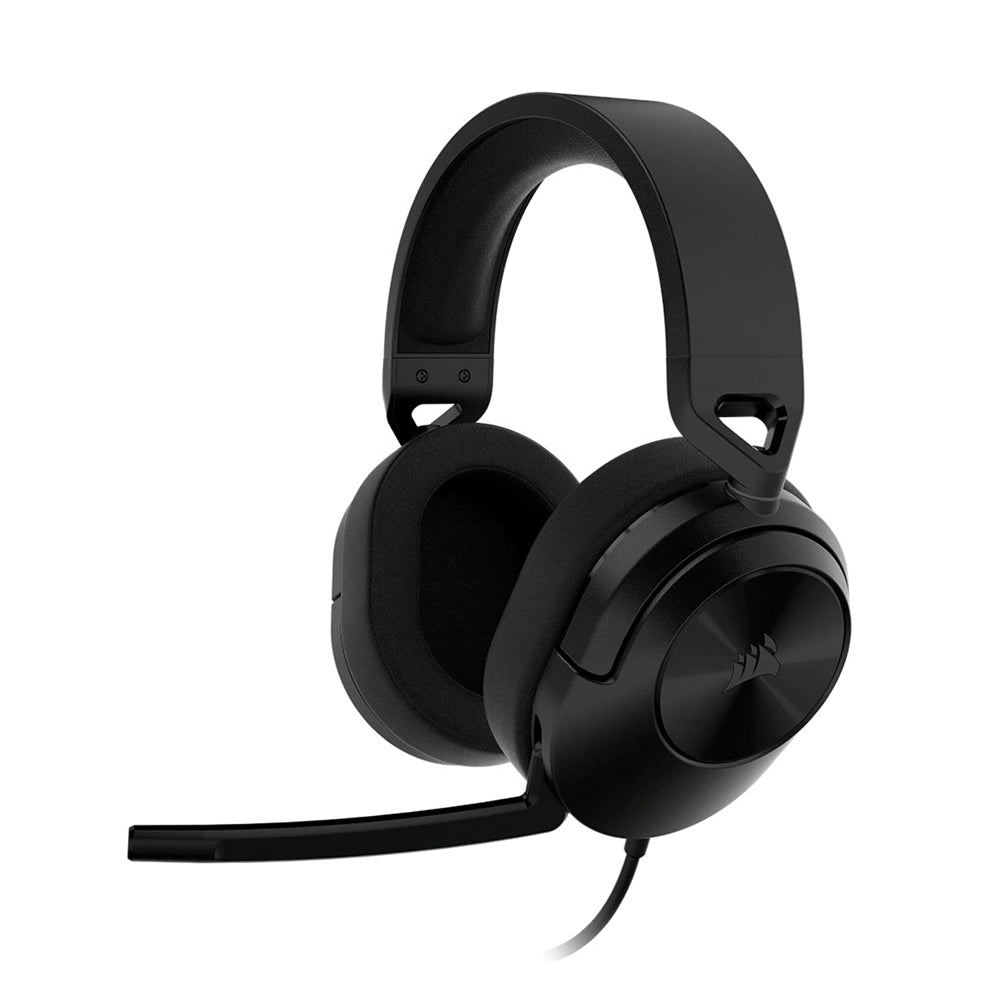 Corsair HS55 Stereo Gaming Headset - Wired Over-Ear Headphones with Noise Isolation, 50mm Drivers, Lightweight Design for PC, PS5, Xbox, Nintendo Switch - Black | Perfect for Competitive Gaming & Long Sessions