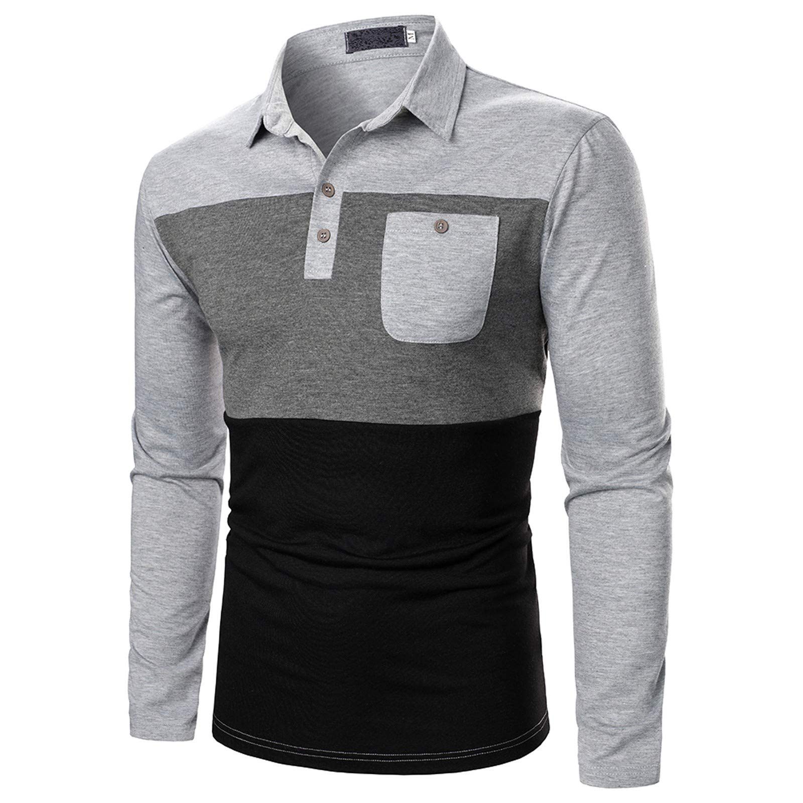 Premium Slim Fit Men's Long Sleeve Collar Dress Shirt - Patchwork Design for Autumn & Winter | Office, Business Casual, Wedding & Formal Occasions