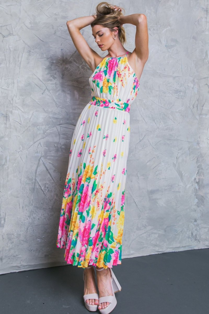 ALBERGO STELLA Women's Woven Midi Dress - Elegant Flowy Summer Dress for Beach, Vacation & Casual Wear