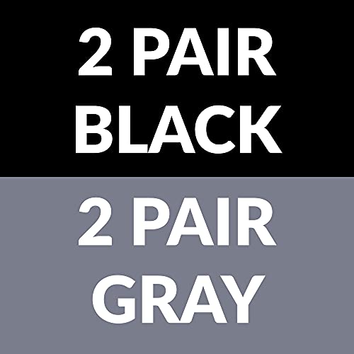 Black 2 Pairs + Gray 2 Pairs (4 Pairs)