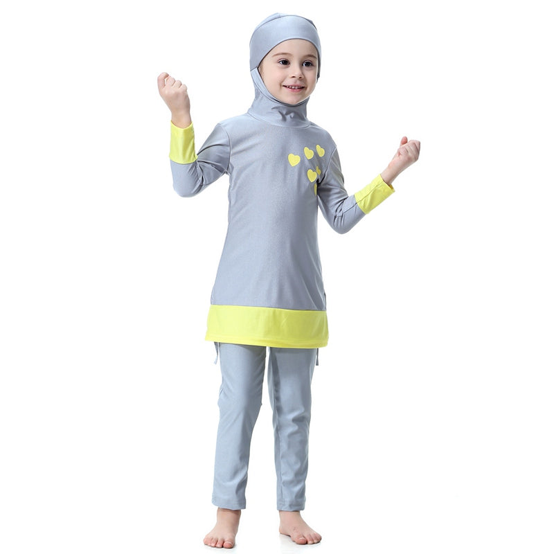 Modest Muslim Burkini Swimwear for Girls - UPF 50+ Sun Protection, Full Coverage Islamic Swimsuits for Kids - Perfect for Beach, Pool & Water Activities