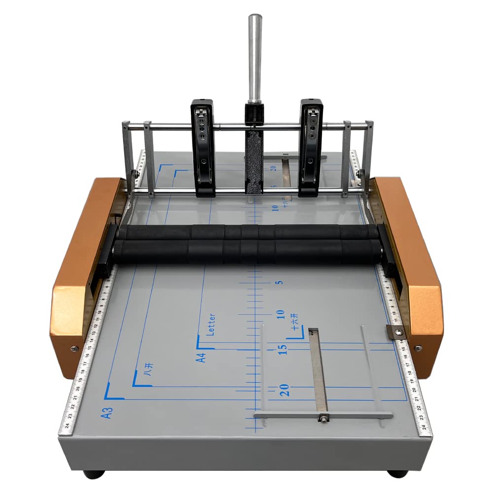 INTBUYING Automatic Booklet Binding Machine - Heavy Duty Binder Maker with 2 Staplers & Adjustable Side Guides | Perfect for Office Documents, School Projects, and Professional Booklet Making