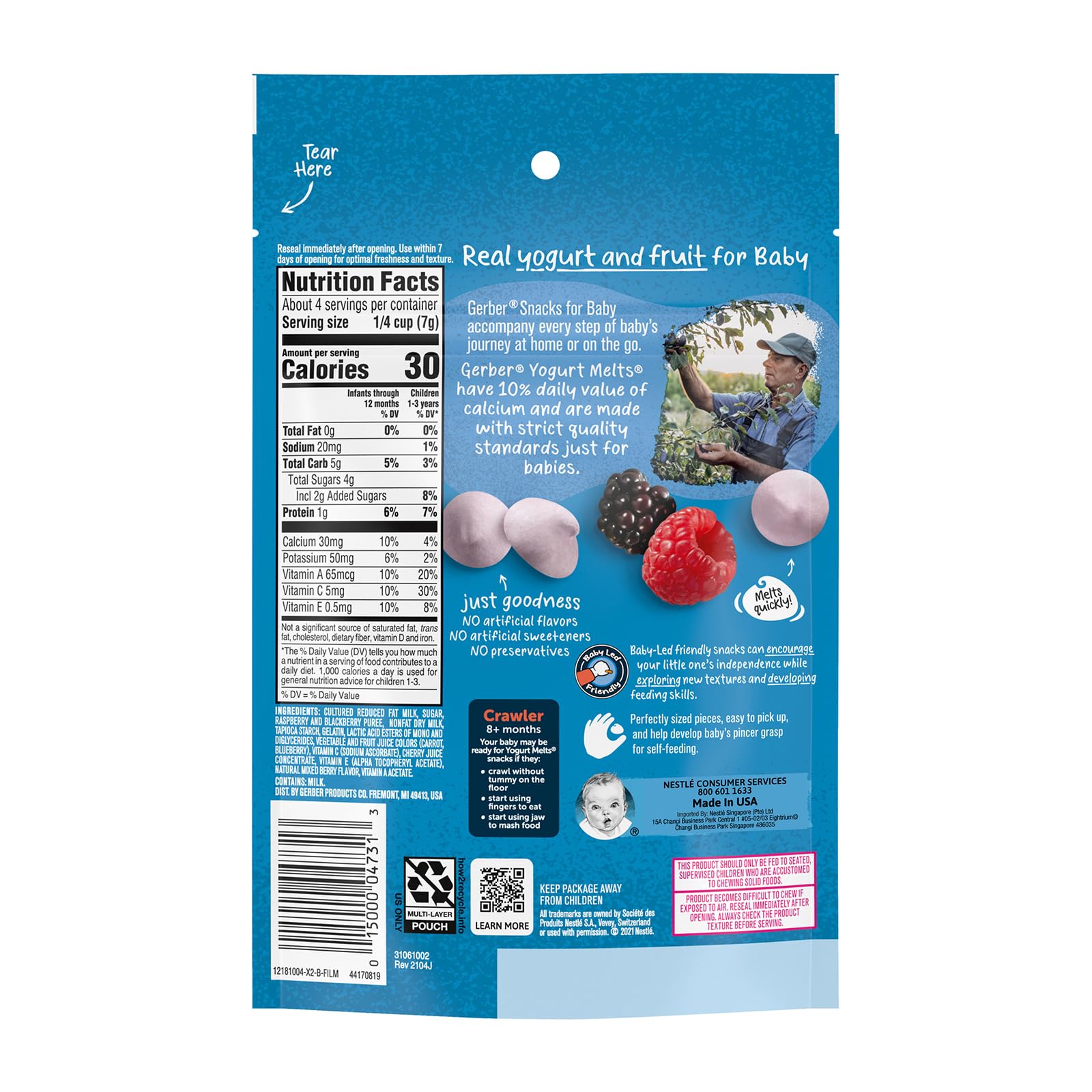 Gerber Graduates Yogurt Melts Snacks - Mixed Berry Flavor | Healthy Baby & Toddler Snacks | On-the-Go, Daycare & Travel Treats