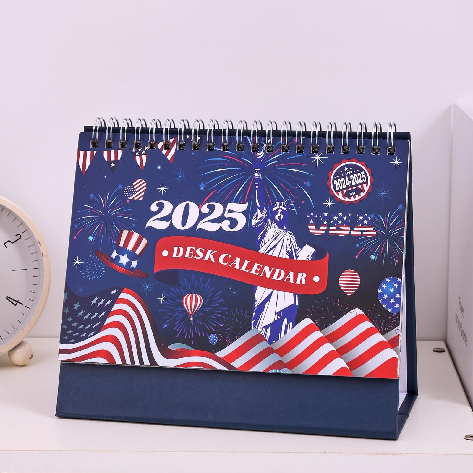 2025 Small Desk Calendar - Monthly Theme Design from Now to December 2025 | Standing Flip Desktop Calendar for Home, Office & School (Blue) | Perfect for Planning, Scheduling & Organization