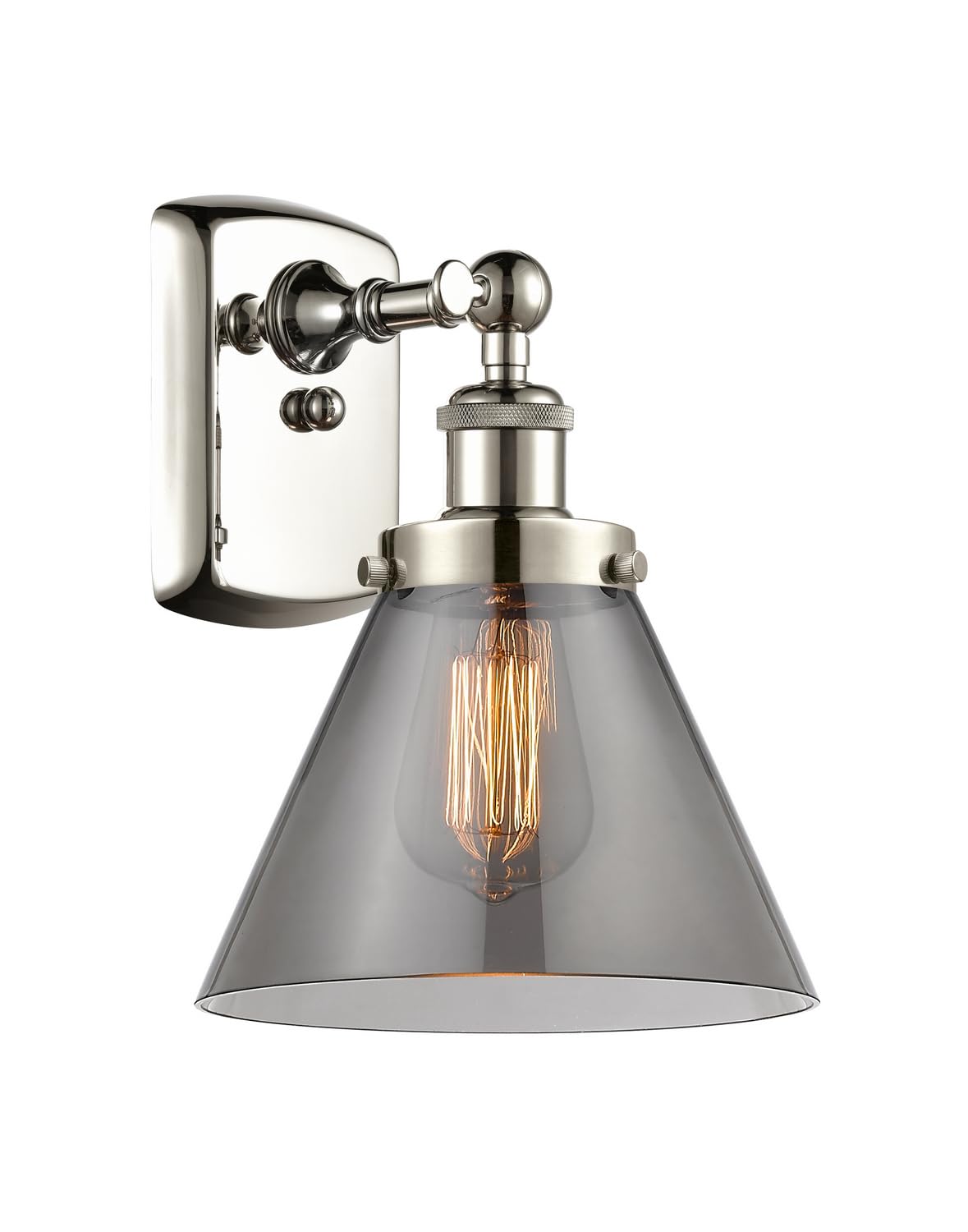 Ballston Collection 916-1W-PN-G43-LED Transitional LED Wall Sconce in Polished Nickel Finish - Energy Efficient Lighting for Hallway, Bedroom, and Living Room Decor