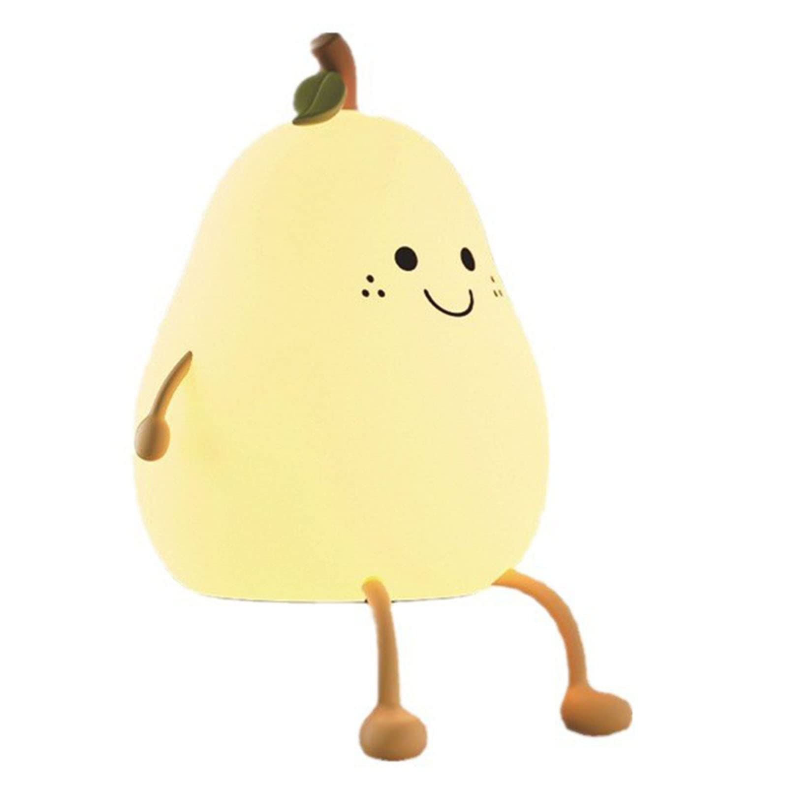 VALINK LED Night Light for Kids - Cute Smile Pear-Shaped Silicone Touch Sensor Night Lamp with 7 Color Changing Modes | Bedside Nursery Decor, Baby Room Lighting & Perfect Gift for Girls