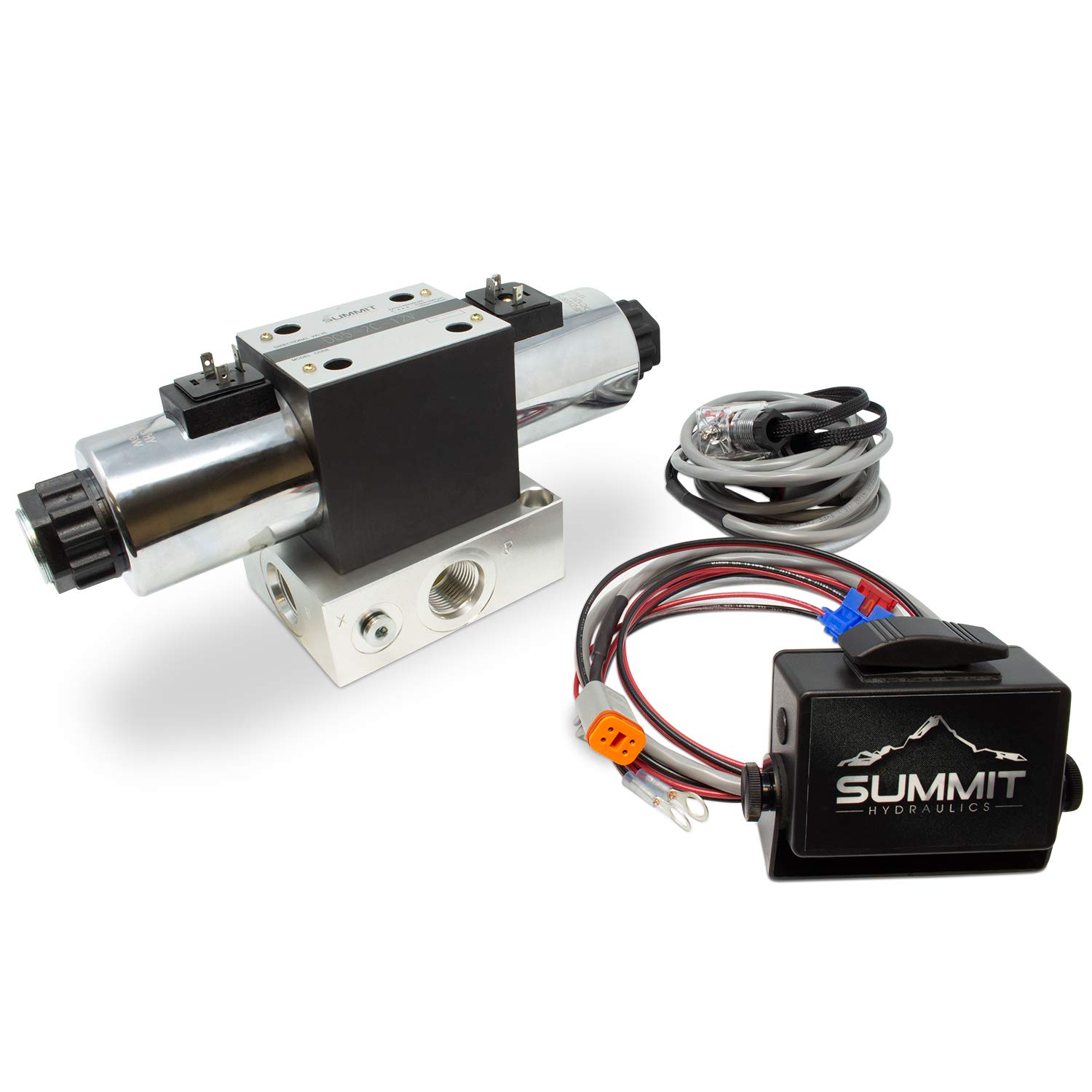24V Electric Hydraulic Double Acting Control Valve with Rocker Switch - 1 Spool, 25 GPM, D Spool for Motor Control | Perfect for Hydraulic Systems, Agricultural Machinery & Industrial Equipment