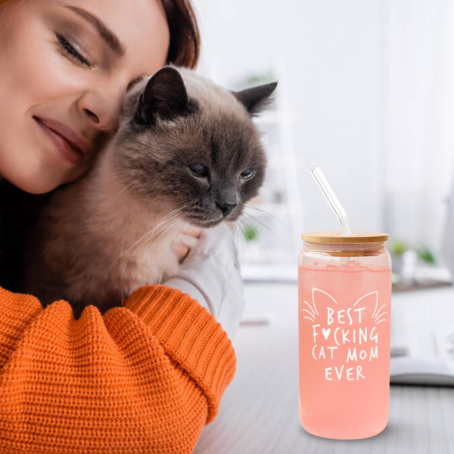 UAREHIBY Cat Lover Gifts for Women - Funny Cat-Themed Presents for Daughter, Aunt, Coworker, Nurse, Sister & Friends - Perfect Birthday, Christmas & Valentine's Day Gifts for Cat Moms - Great for Home Decor, Office Desk & Gift Exchanges