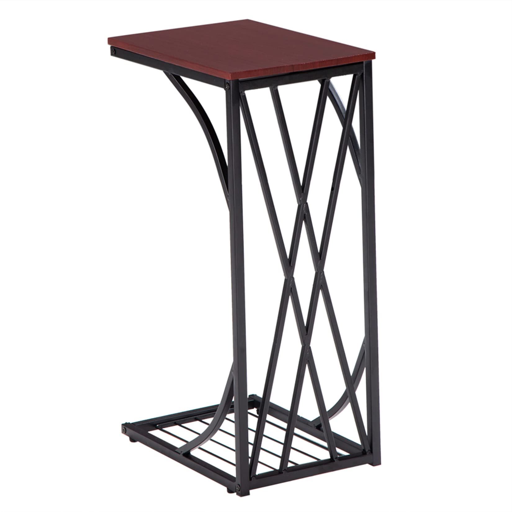 C-Shaped End Table - Portable Side Table for Living Room, Bedroom & Small Spaces - Laptop Holder, Snack Table, Coffee Table - Perfect for Couches, Sofas & Small Apartments
