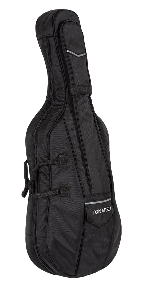 Tonareli Designer Cello Gig Bag 4/4 Size - Premium Black Protective Case for Cello - Perfect for Musicians, Travel & Storage
