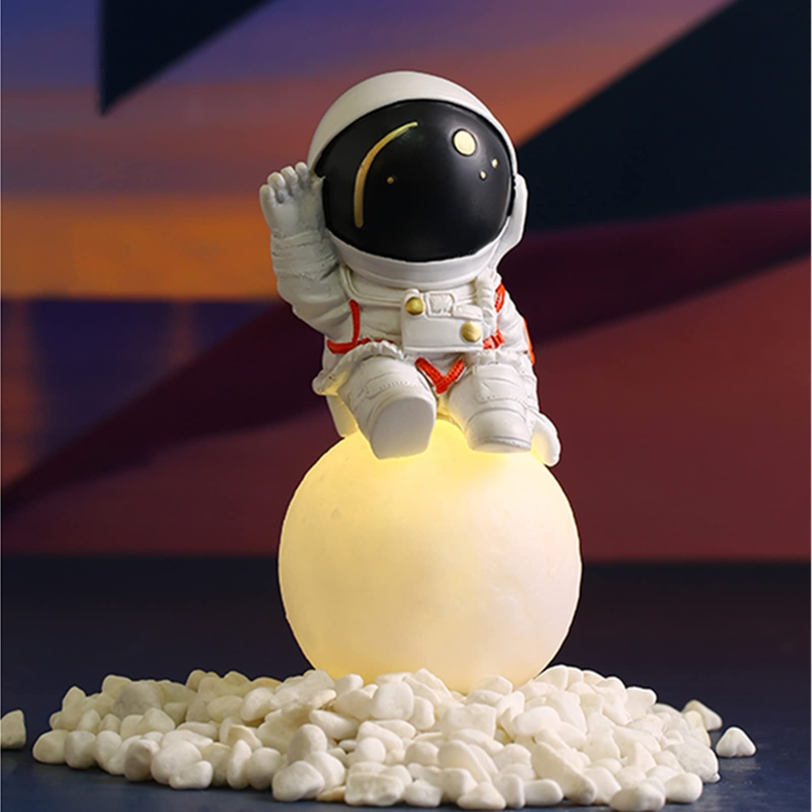 Astronaut Moon Lamp - LED Night Light for Kids, Space-Themed Bedroom & Gaming Room Decor, Perfect Gift for Boys & Girls | Ideal for Study, Relaxation & Sleep Aid