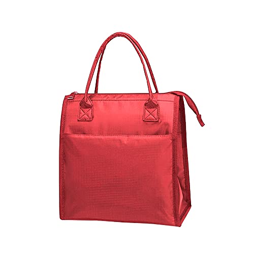 BINSENI Insulated Lunch Bag for Women & Men - Large Reusable Lunch Tote for Work, School, Picnics & Outdoor Activities - Perfect for Office, Hiking & Beach Trips (Red)