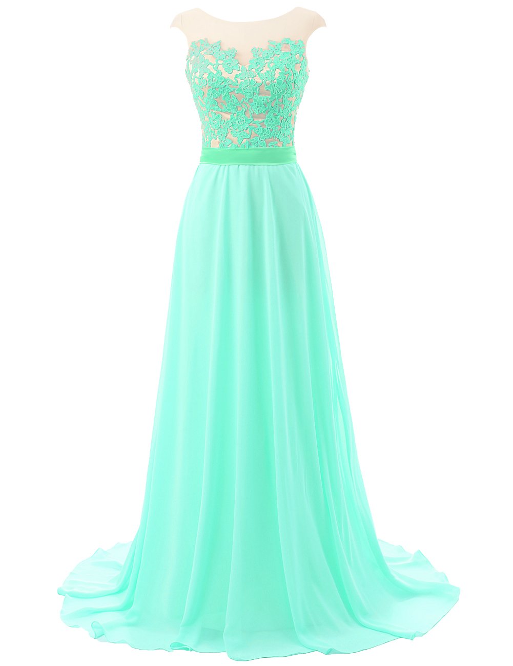 Elegant Long Prom Dresses & Bridesmaid Gowns - Lace Chiffon Open Back Evening Dresses with Cap Sleeves | Perfect for Weddings, Galas & Formal Events