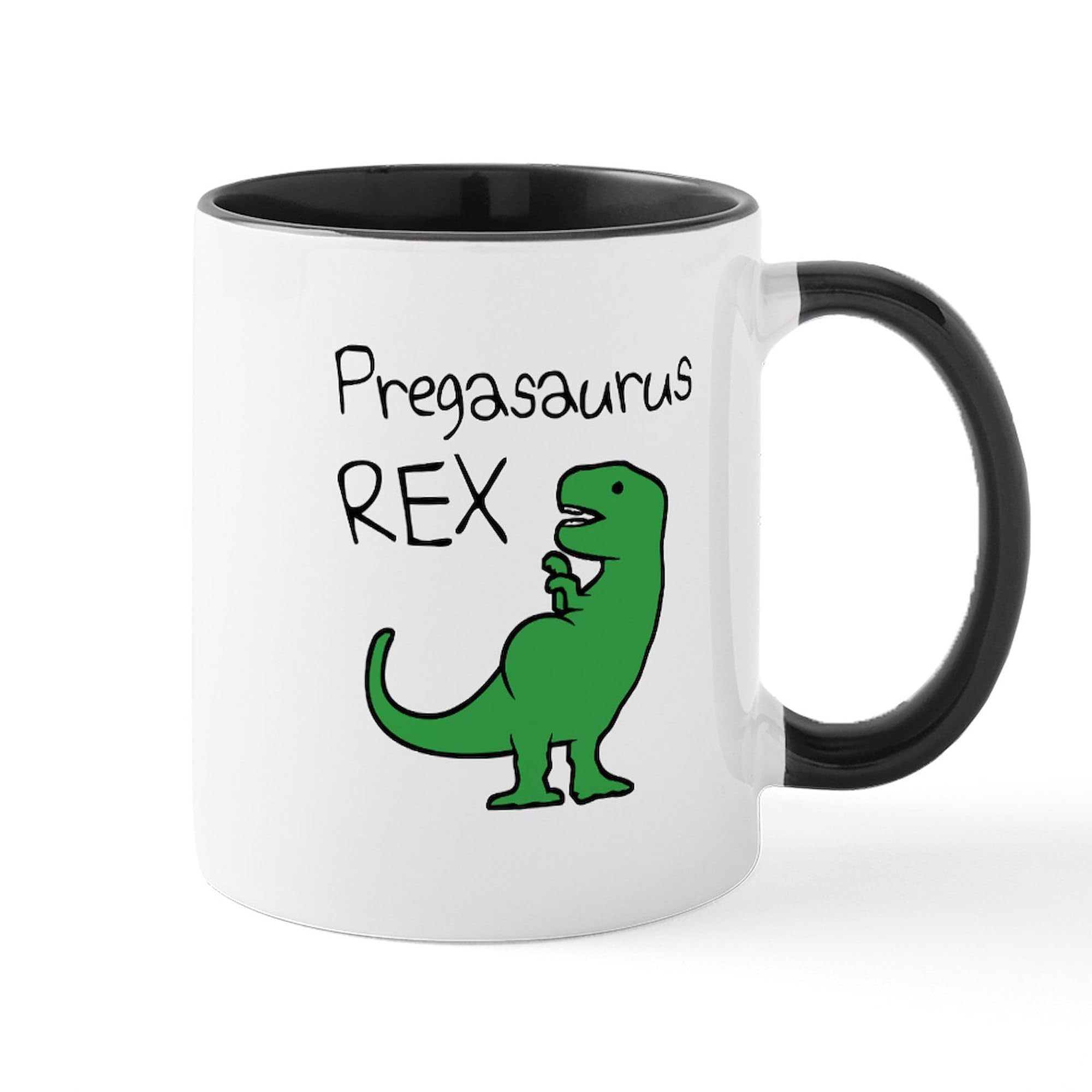 Pregasaurus Rex 11 oz Ceramic Coffee Mug (325 ml) - Funny Pregnancy Gift for Moms, Perfect for Tea & Hot Drinks at Home or Office