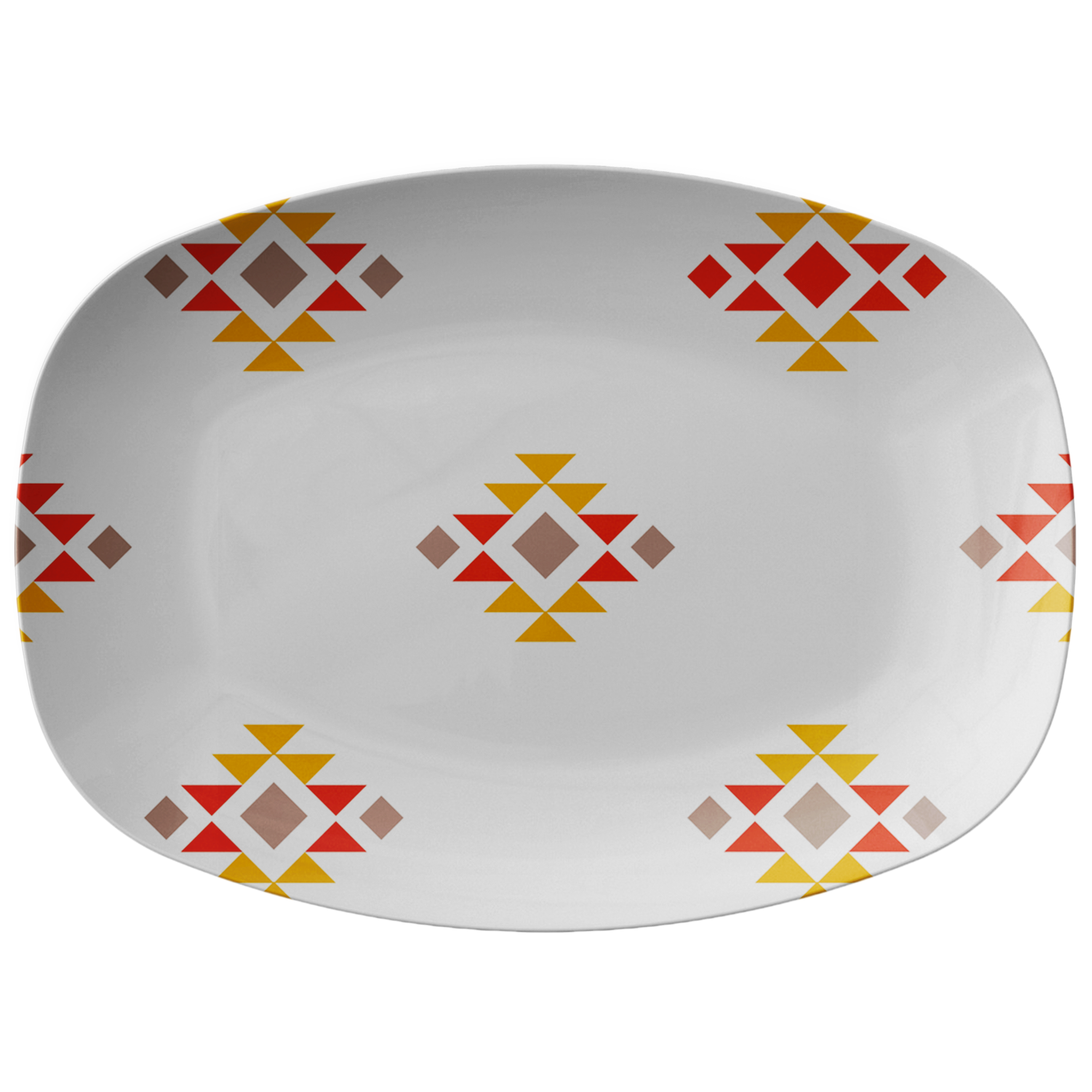 Stylish Southwestern Bohemian Plastic Serving Platter for Parties, Picnics & Home Decor - Durable & Lightweight Dishware for Entertaining