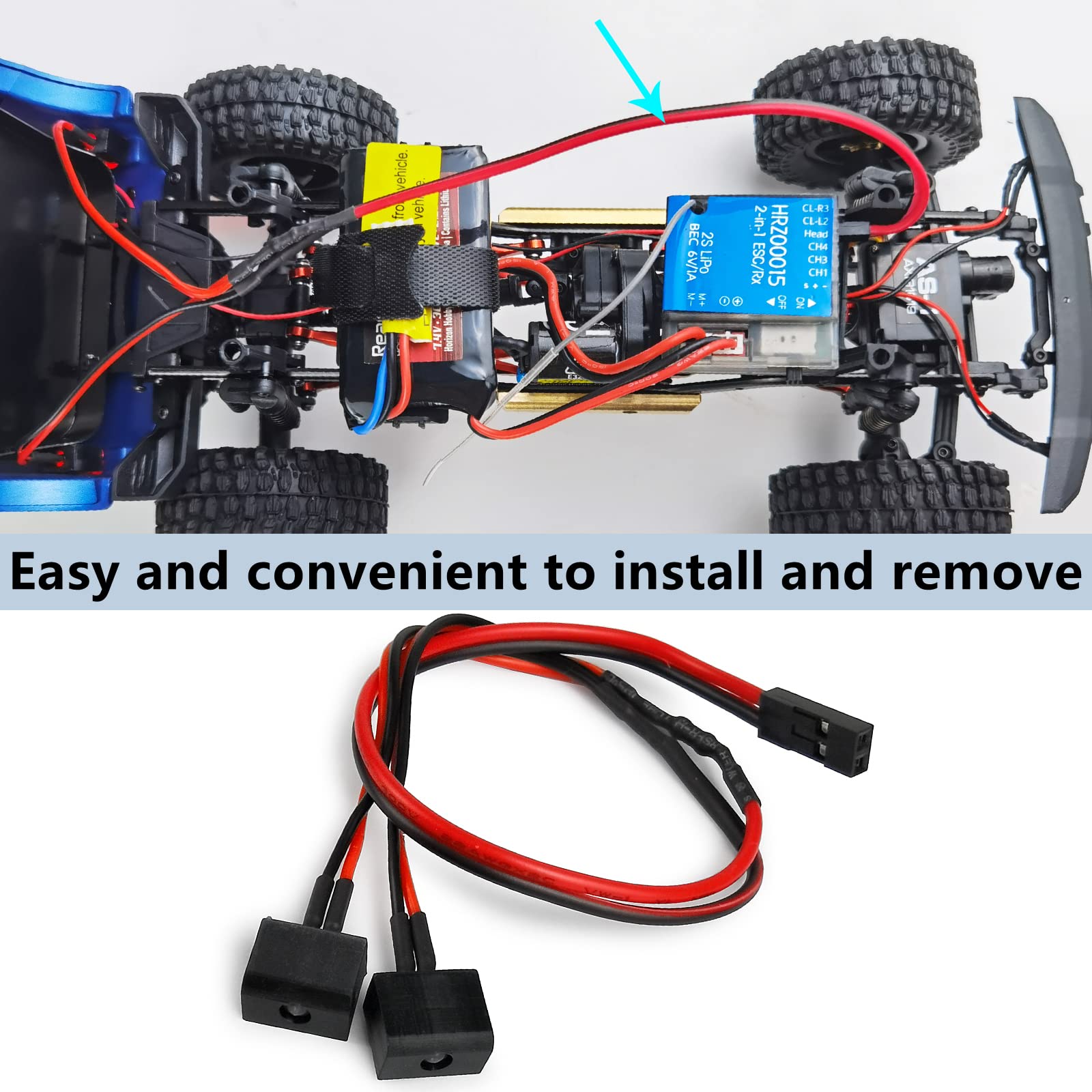 1/24 RC Crawler Car SCX24 LED Taillight Rear Lights - Bronco AXI00006 Upgrades Accessories for Off-Road Night Driving & Crawling Adventures
