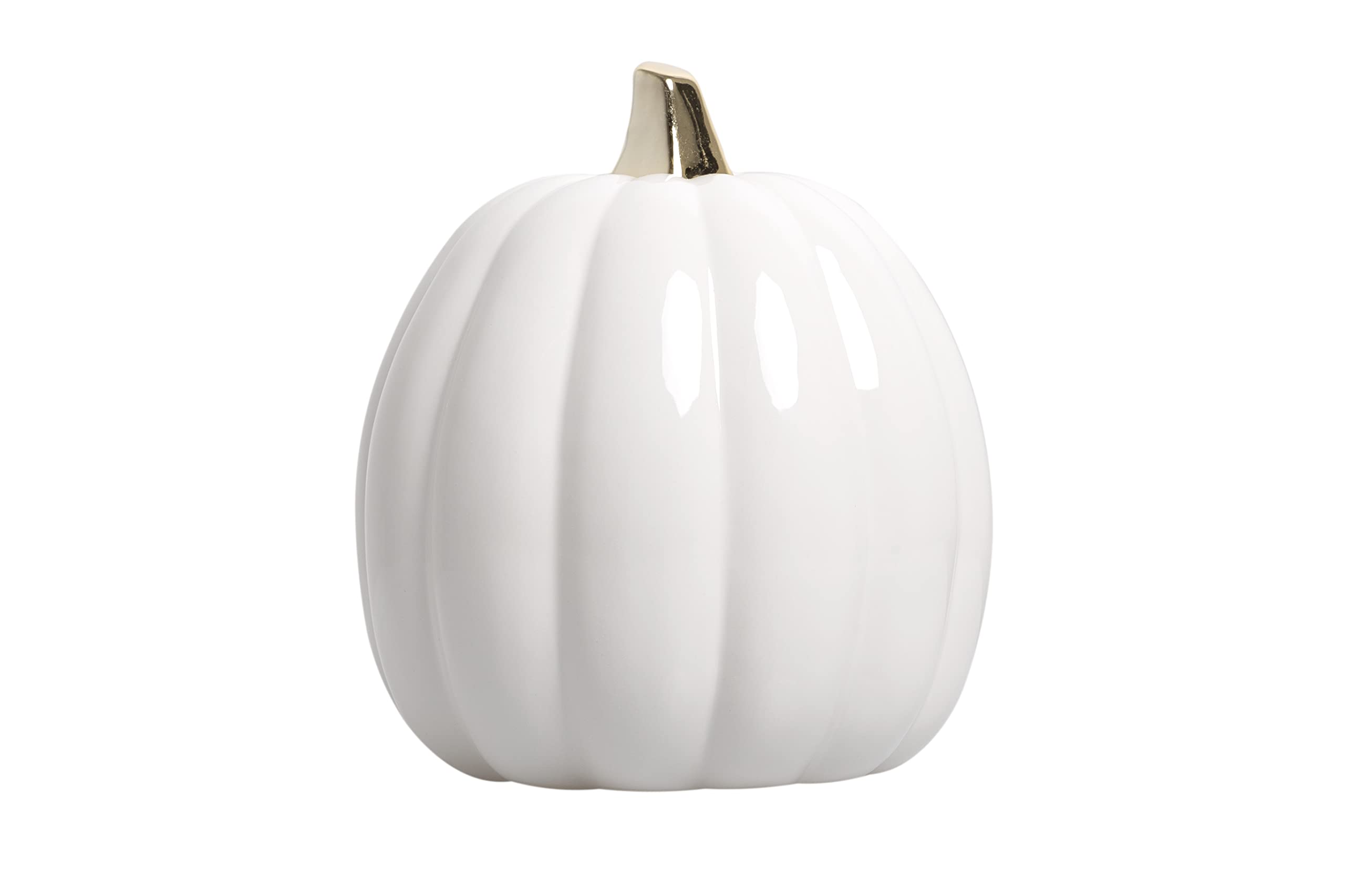Pearhead White Ceramic Pumpkin - Elegant Fall Home Decor, Modern Holiday & Halloween Decoration - Perfect for Thanksgiving Centerpiece, Mantel Display, and Seasonal Table Settings