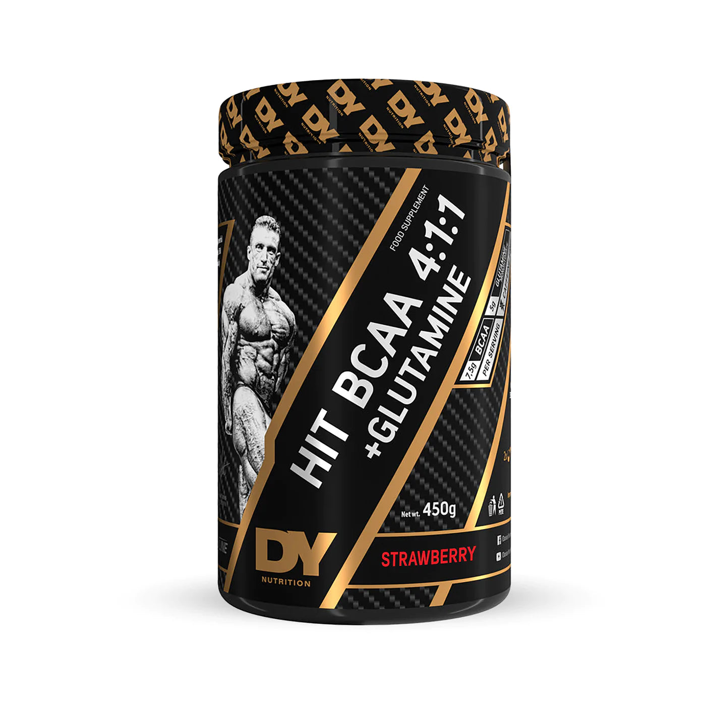 DY Nutrition Hit BCAA 4:1:1 + Glutamine 450g Powder - Branched Chain Amino Acids Supplement for Muscle Recovery & Growth - Pre Workout & Post Workout Drink Mix for Athletes & Bodybuilders