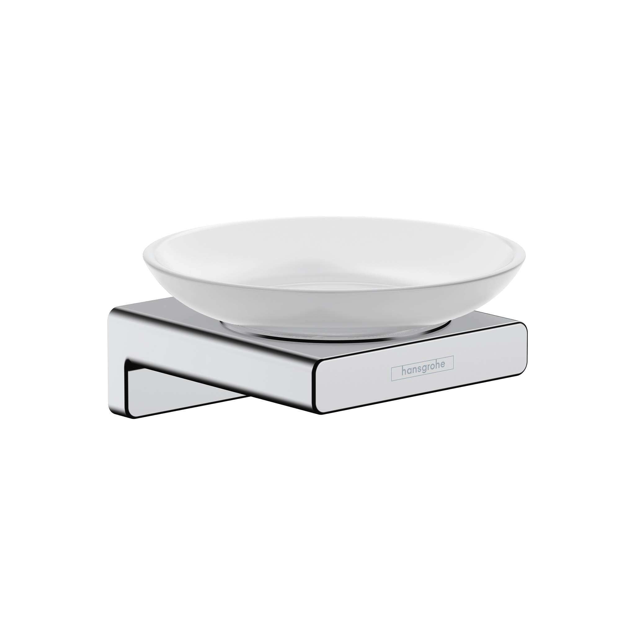 Hansgrohe AddStoris Chrome Soap Dish - 41746000 | Modern Bathroom Organizer for Showers & Sinks | Durable Stainless Steel Soap Holder with Drainage Holes