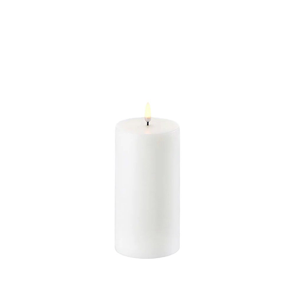 Flameless LED Pillar Candle - Nordic White (7.8