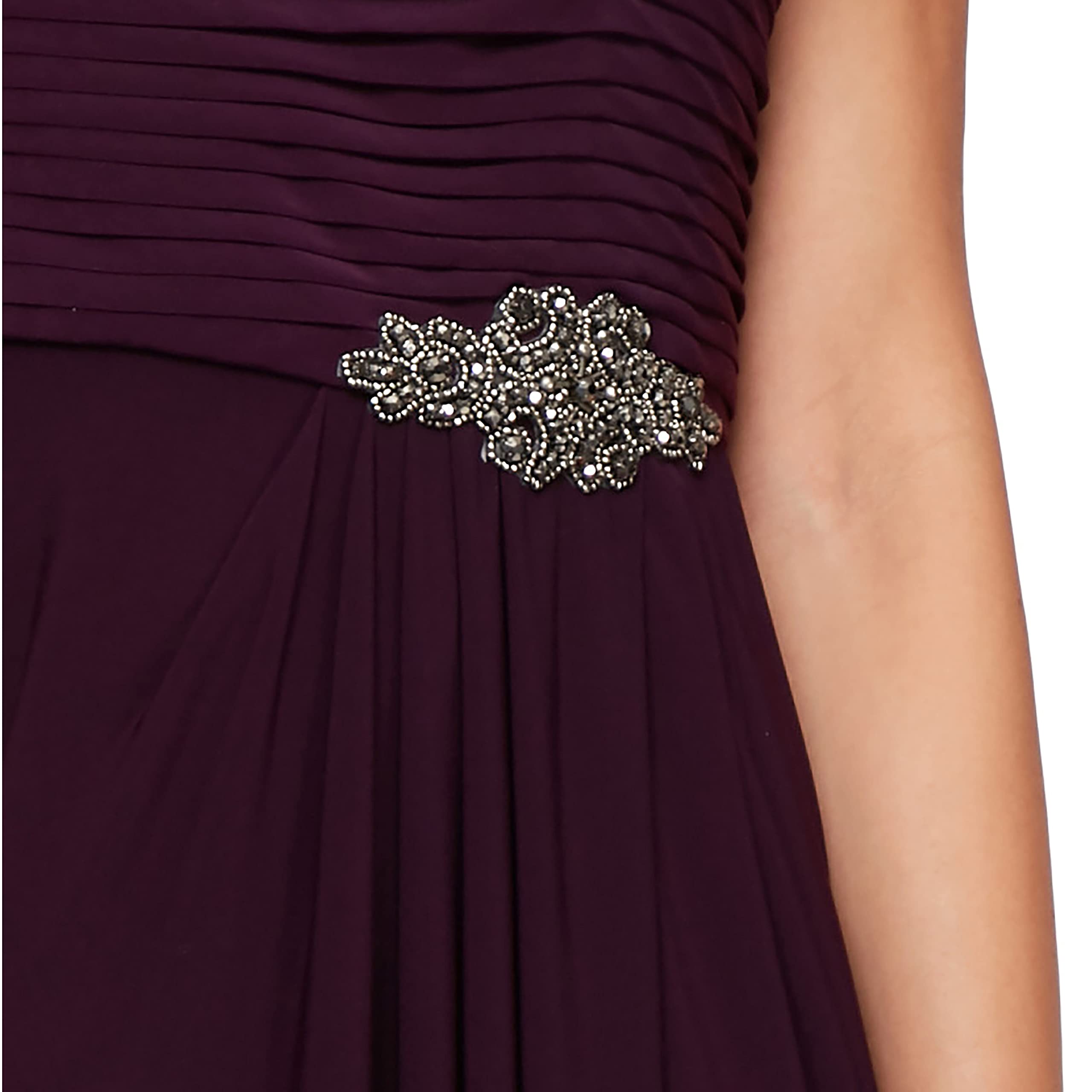 Alex Evenings Women's Long Cowl Neck Formal Gown - Mother of the Bride Dress, Wedding Guest Dress, Evening Party Dress - Available in Petite & Regular Sizes - Perfect for Weddings, Galas & Special Occasions