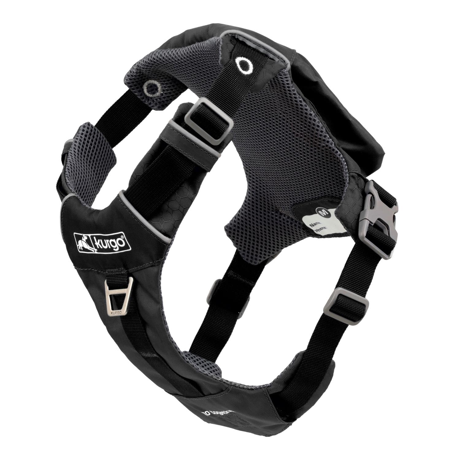 Kurgo Stash n’ Dash Dog Harness - Lightweight Reflective Vest with Pocket for Small Dogs, Folds into Pouch - Perfect for Running, Hiking & Outdoor Adventures (Black)